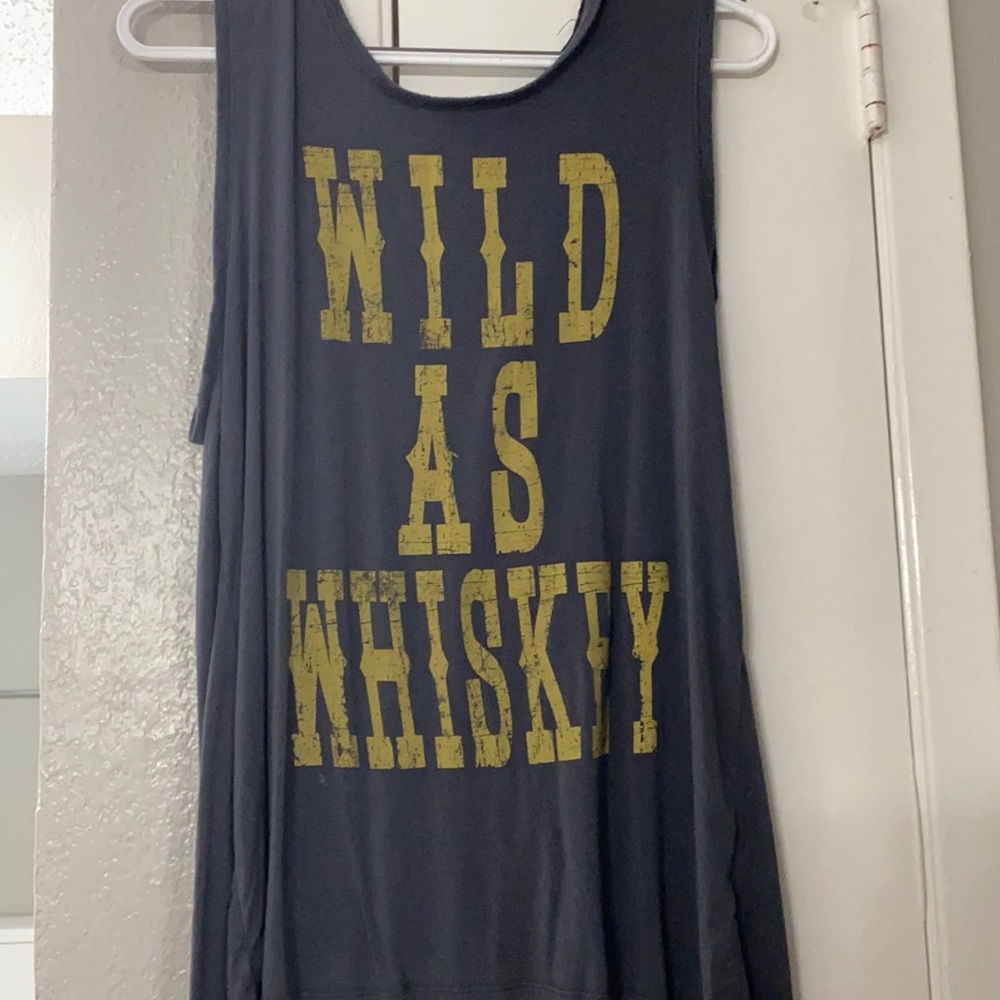 Grey tank top with flow open back. Size XL
